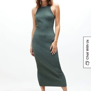 PacSun Rhythm Ribbed Green Midi Dress